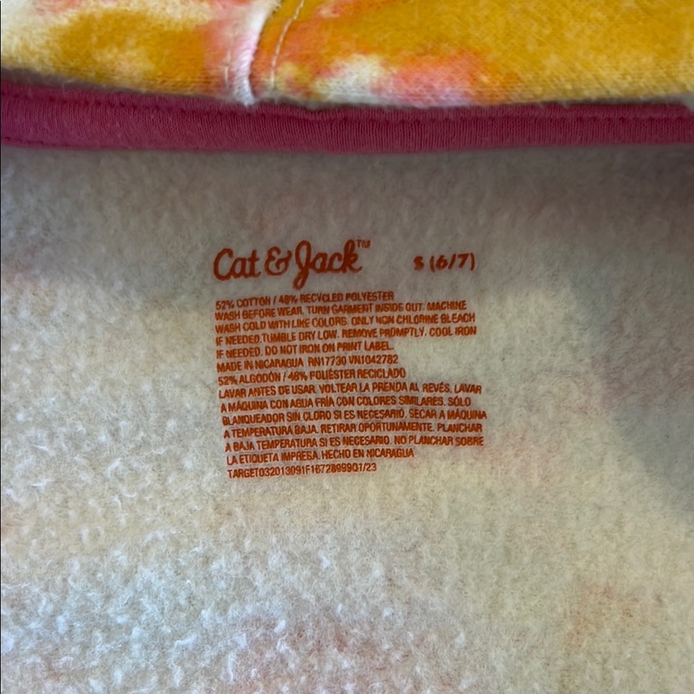 Cat & Jack Pink and Orange Tie-Dye Hoodie - Picture 8 of 8